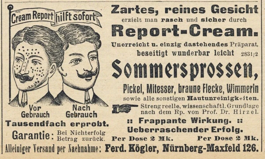 Feature_/_Symbol:_Historische_Anzeige_Sommersprossen
Zeitungsanzeige_aus_der_Zeitschrift_"Die_Wochenschau"_von_1912