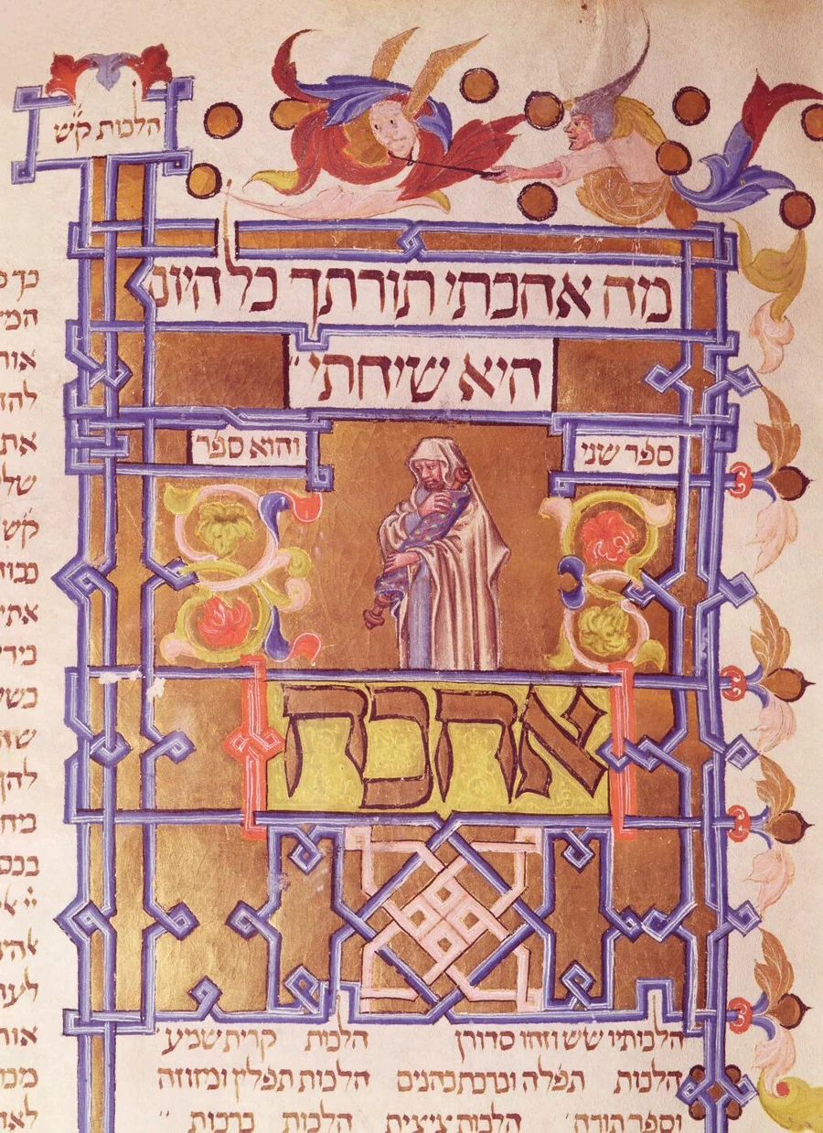 XIR155996_Page_from_the_Mishneh_Torah,_systematic_code_of_Jewish_law_written_by_Maimonides_(1135-1204)_in_1180,_c.1351_(