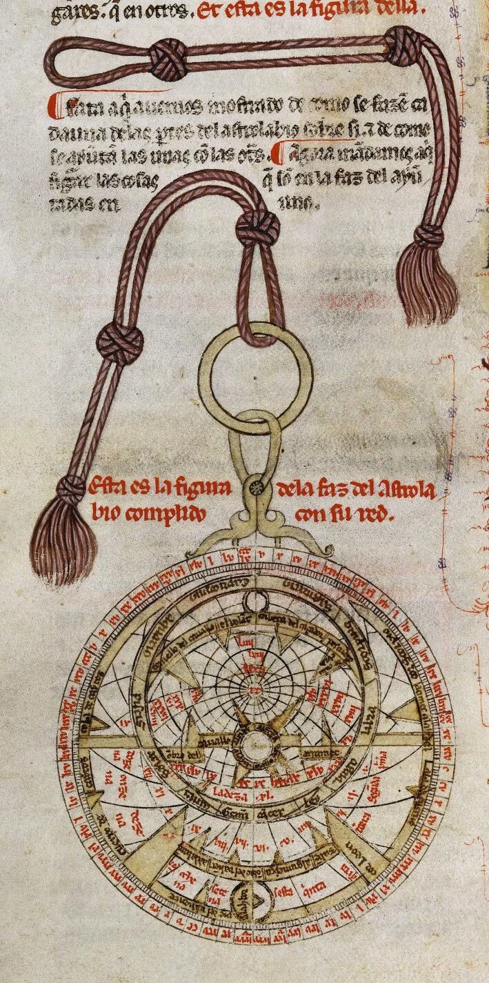 ASTROLABIO_–_LIBROS_DEL_SABER_DE_ASTRONOMIA_–_SIGLO_XIII_MS_156_F75V-TRADUCIDO_DEL_ARABE._Künstler:_ALFONS_X._VON_KASTIL