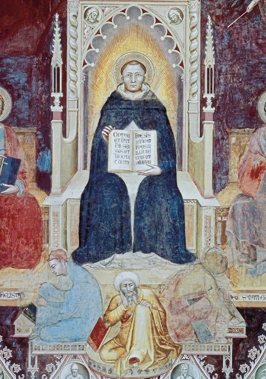 CAPILLA_DE_LOS_ESPAÑOLES_–_EL_TRIUNFO_DE_SANTO_TOMAS_DE_AQUINO_–_FRESCO_DEL_SIGLO_XIV._Künstler:_ANDREA_BONAIUTO._Lage:_