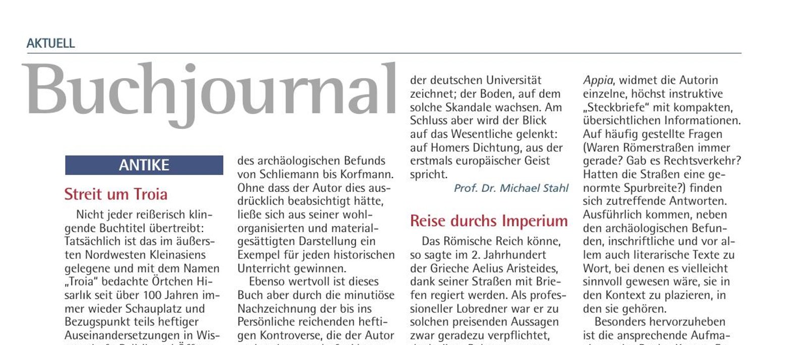 Buchjournal Antike