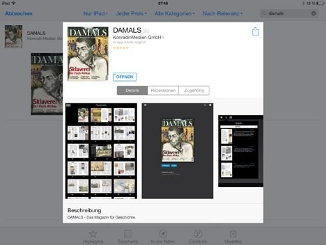DAMALS jetzt auch im „App Store“ verfügbar