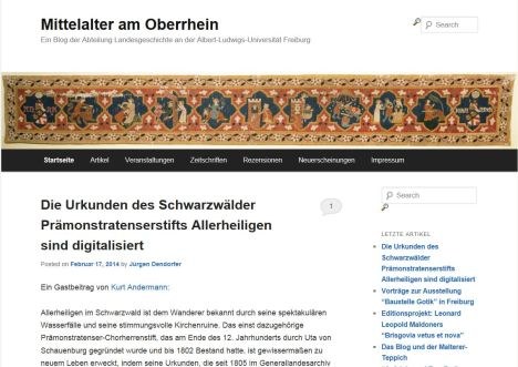„Mittelalter am Oberrhein“ online