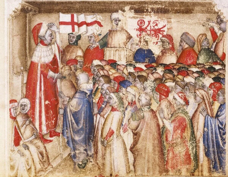 501542_Court_life_in_Padua,_miniature_from_Chronica_de_Carrariensibus,_manuscript,_Italy_14th_Century.;_(add.info.:_Cour