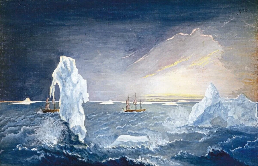 NSW71417_Arctic_Sea_Glow_(gouache_on_paper)_by_Forster,_Georg_(1817-96);_Mitchell_Library,_State_Library_of_New_South_Wa