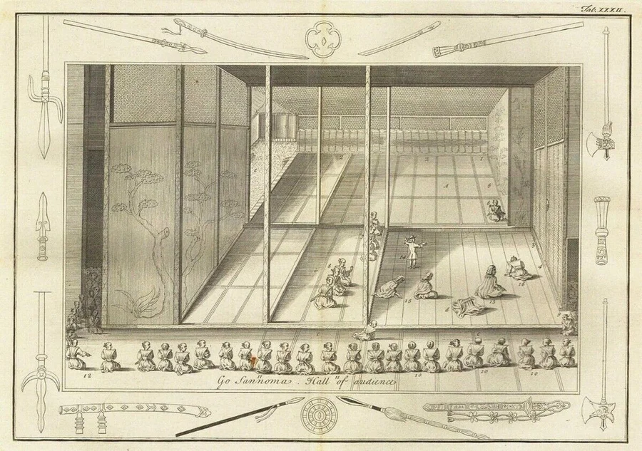 The_hall_of_audience_of_the_Dutch_Ambassadors._(From_The_History_of_Japan_by_Engelbert_Kaempfer),_1729._Private_Collecti